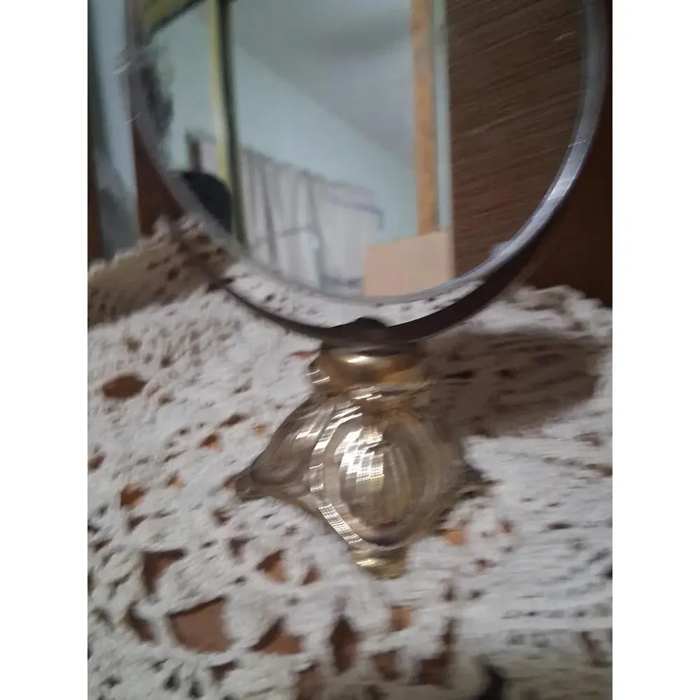 Vanity Hollywood Regency GlASS Mirror ORNATE TABLETOP COSMETIC 7